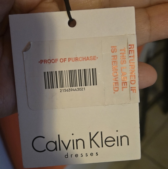 Calvin Klein Vibrant Orange Long Sleeve Dress - Picture 7 of 7